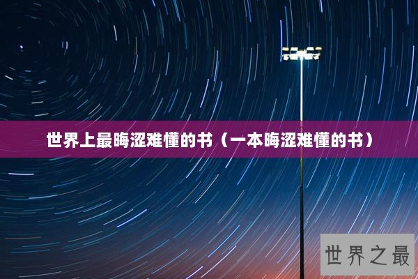 世界上最晦涩难懂的书（一本晦涩难懂的书）