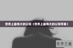 世界上最伟大的公司（世界上最伟大的公司苹果）