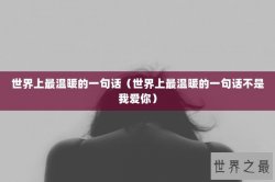 世界上最温暖的一句话（世界上最温暖的一句话不是我爱你）