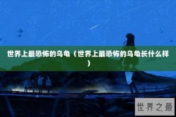 世界上最恐怖的乌龟（世界上最恐怖的乌龟长什么样）