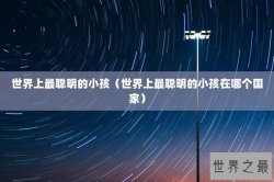 世界上最聪明的小孩（世界上最聪明的小孩在哪个国家）