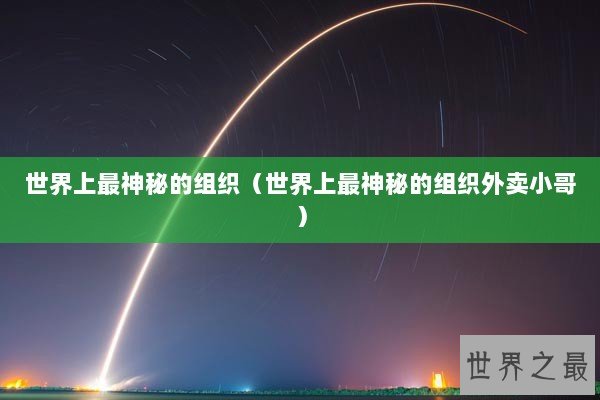 世界上最神秘的组织（世界上最神秘的组织外卖小哥）