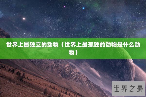 世界上最独立的动物（世界上最孤独的动物是什么动物）