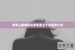 世界上最痛苦的事情莫过于的简单介绍