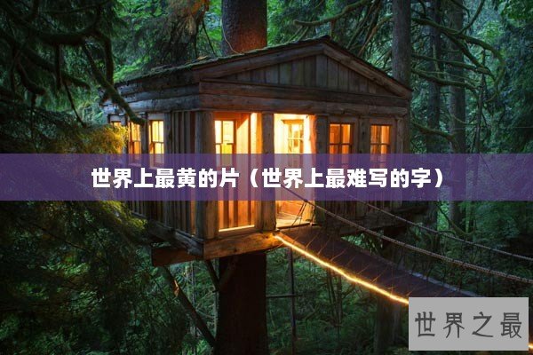 世界上最黄的片（世界上最难写的字）