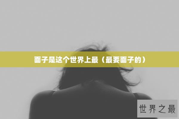 面子是这个世界上最（最要面子的）