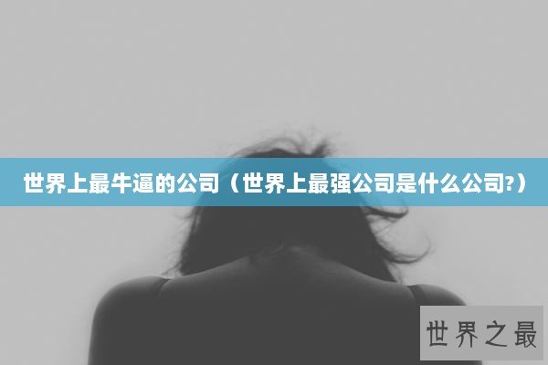 世界上最牛逼的公司（世界上最强公司是什么公司?）