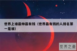 世界上谁最帅最有钱（世界最有钱的人排名第一是谁）