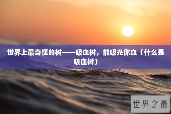 世界上最奇怪的树——吸血树，能吸光你血（什么是吸血树）