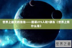 世界上最大的泡泡——能装275人和1辆车（世界上有什么泡）