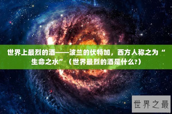 世界上最烈的酒——波兰的伏特加，西方人称之为“生命之水”（世界最烈的酒是什么?）