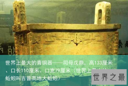 世界上最大的青铜器——司母戊鼎，高133厘米、口长110厘米、口宽79厘米（世界上最大的蚯蚓叫