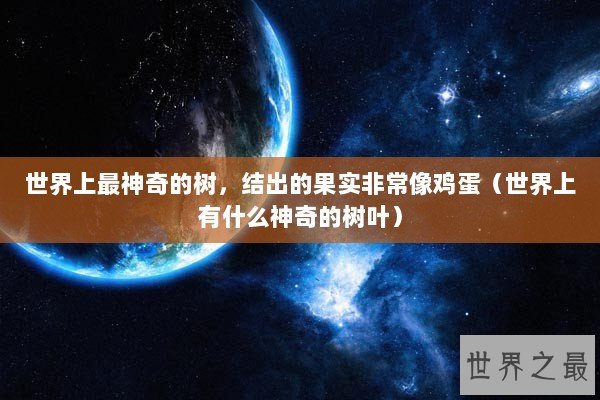 世界上最神奇的树，结出的果实非常像鸡蛋（世界上有什么神奇的树叶）