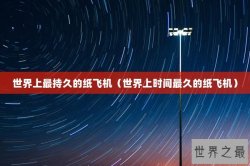 世界上最持久的纸飞机（世界上时间最久的纸飞机）