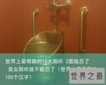 世界上最奇葩的10大厕所 2图我忍了 美女厕所就不能忍了（世界上最奇葩的100个汉字）