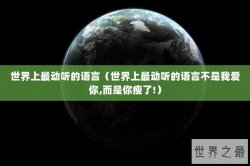世界上最动听的语言（世界上最动听的语言不是我爱你,而是你瘦了!）