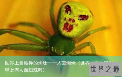 世界上最诡异的蜘蛛——人面蜘蛛（世界上有人吗世界上有人面蜘蛛吗）
