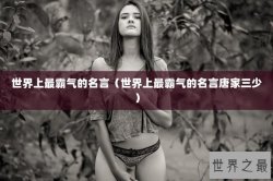 世界上最霸气的名言（世界上最霸气的名言唐家三少）