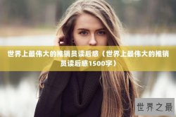 世界上最伟大的推销员读后感（世界上最伟大的推销员读后感1500字）