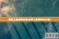 世界上最奇特的床(世界上最奇特的水果)