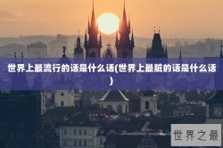 世界上最流行的话是什么话(世界上最脏的话是什么话)