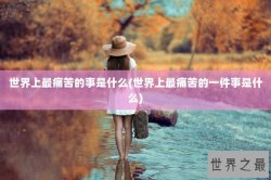世界上最痛苦的事是什么(世界上最痛苦的一件事是什么)