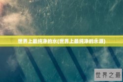 世界上最纯净的水(世界上最纯净的水源)