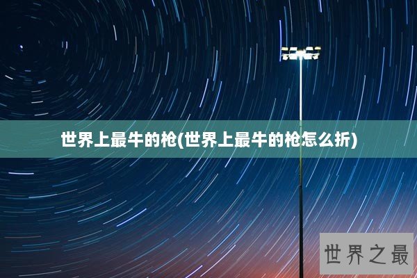 世界上最牛的枪(世界上最牛的枪怎么折)