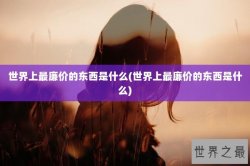 世界上最廉价的东西是什么(世界上最廉价的东西是什么)