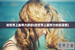 给世界上最努力的你(给世界上最努力的你谐音)