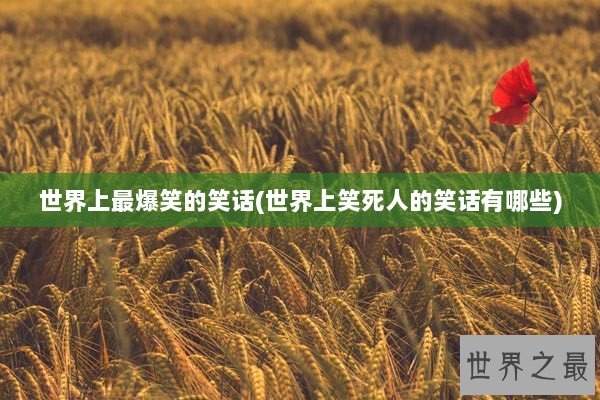 世界上最爆笑的笑话(世界上笑死人的笑话有哪些)