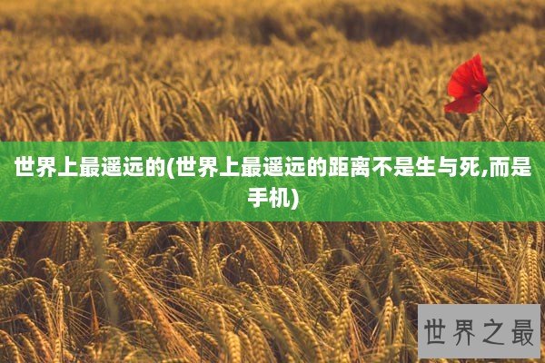 世界上最遥远的(世界上最遥远的距离不是生与死,而是手机)