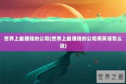 世界上最赚钱的公司(世界上最赚钱的公司用英语怎么说)