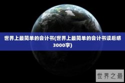 世界上最简单的会计书(世界上最简单的会计书读后感3000字)