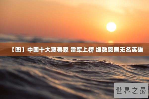 【图】中国十大慈善家 雷军上榜 细数慈善无名英雄