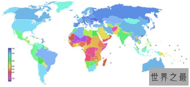 国家地区总和生养率图