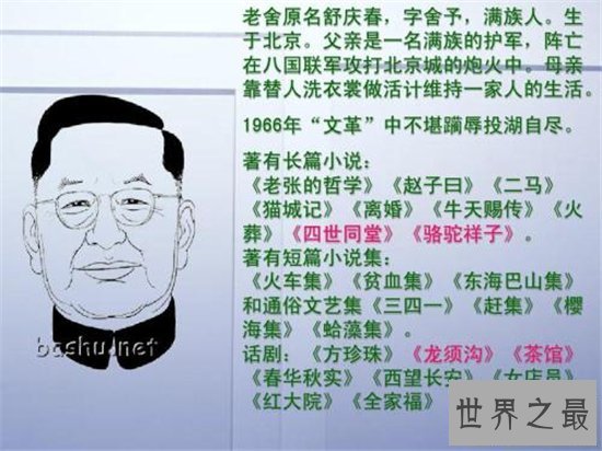 【图】老舍原名舒庆春满族人 终身写了800余万字作品