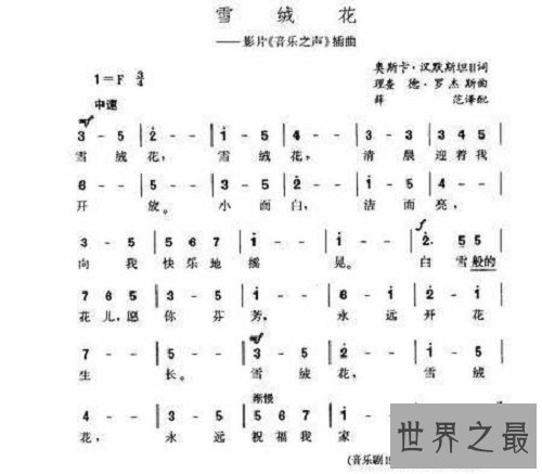 【图】一篇关于雪绒花歌词的文章送给你们，让你的心