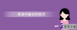 世界上最长的英语单词是什么意思呢？怎么才能快速记忆！